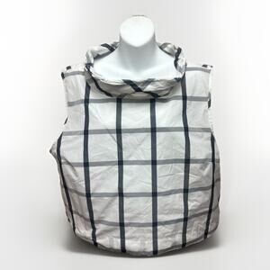 Liv by Habitat Clothes Blouse Womens Size XL White Black Plaid Sleeveless Shirt